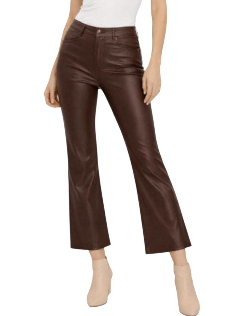 Banana Republic Factory Vegan Leather Cropped Flare Pants